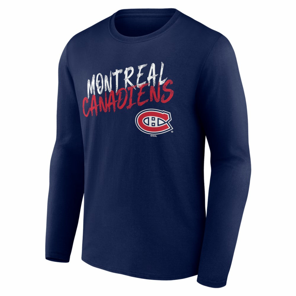 Montreal Canadiens - Hustle Personalized Name & Number Long Sleeve T-Shirt Navy