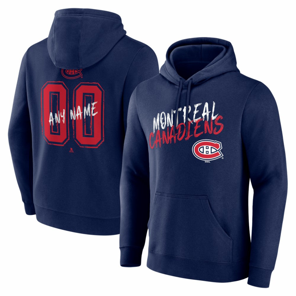 Montreal Canadiens - Hustle Personalized Name & Number Hoodie Navy