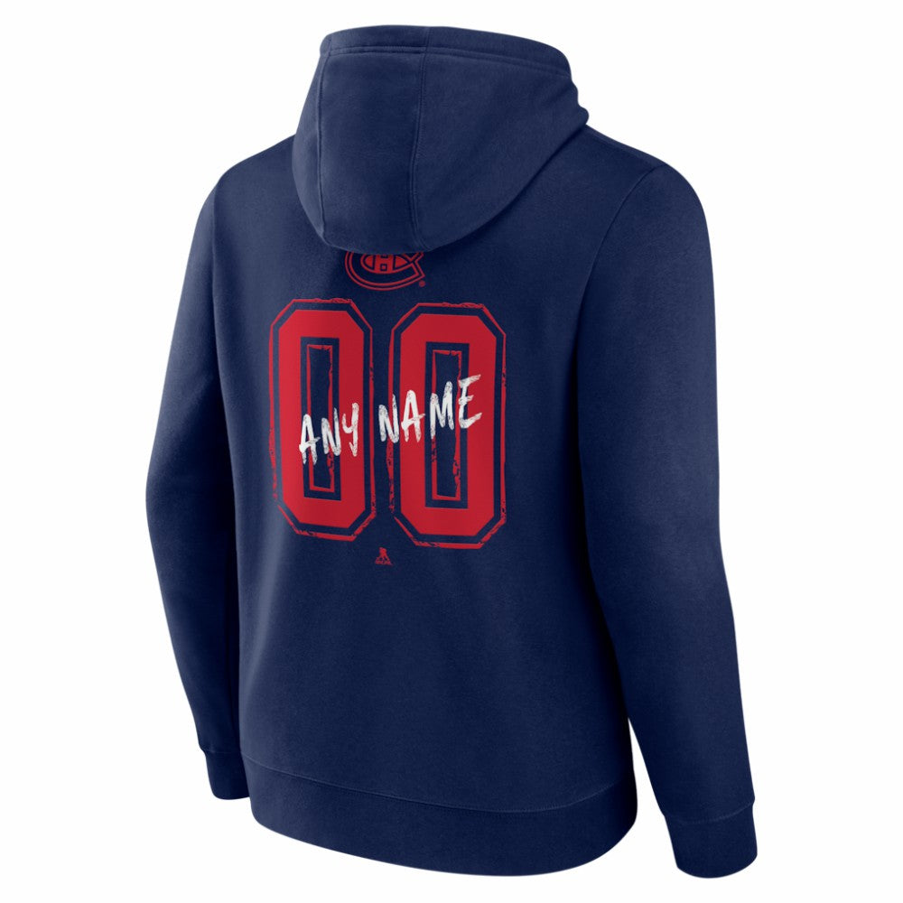 Montreal Canadiens - Hustle Personalized Name & Number Hoodie Navy