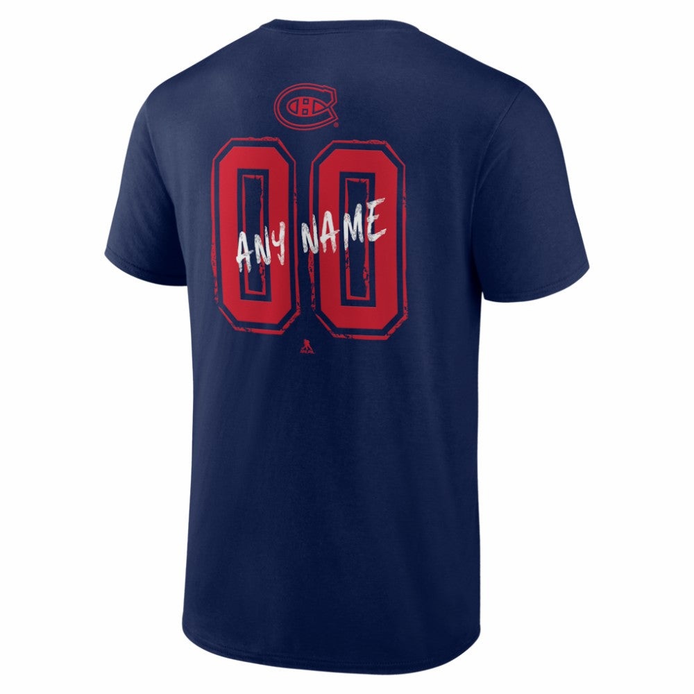 Montreal Canadiens - Hustle Personalized Name & Number T-Shirt Navy