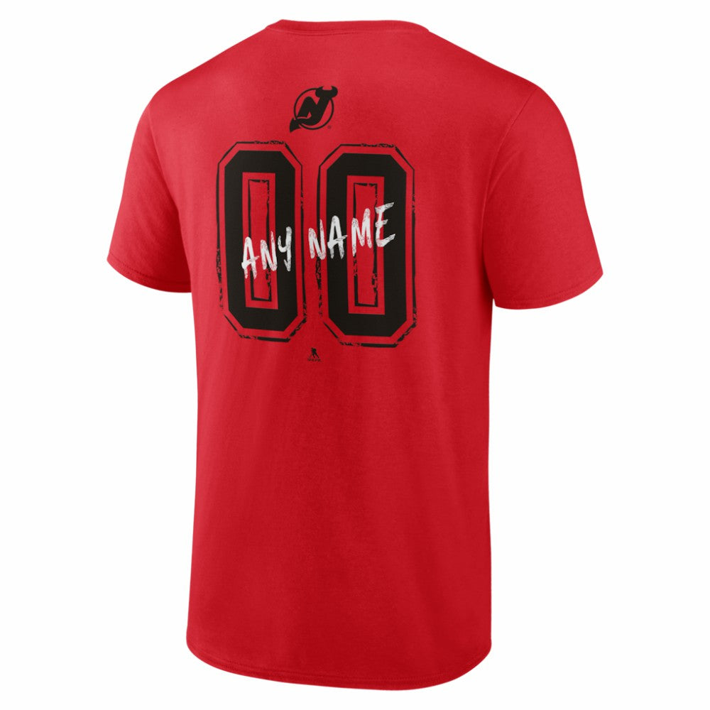 New Jersey Devils - Big & Tall Hustle Personalized Name & Number T-Shirt Red