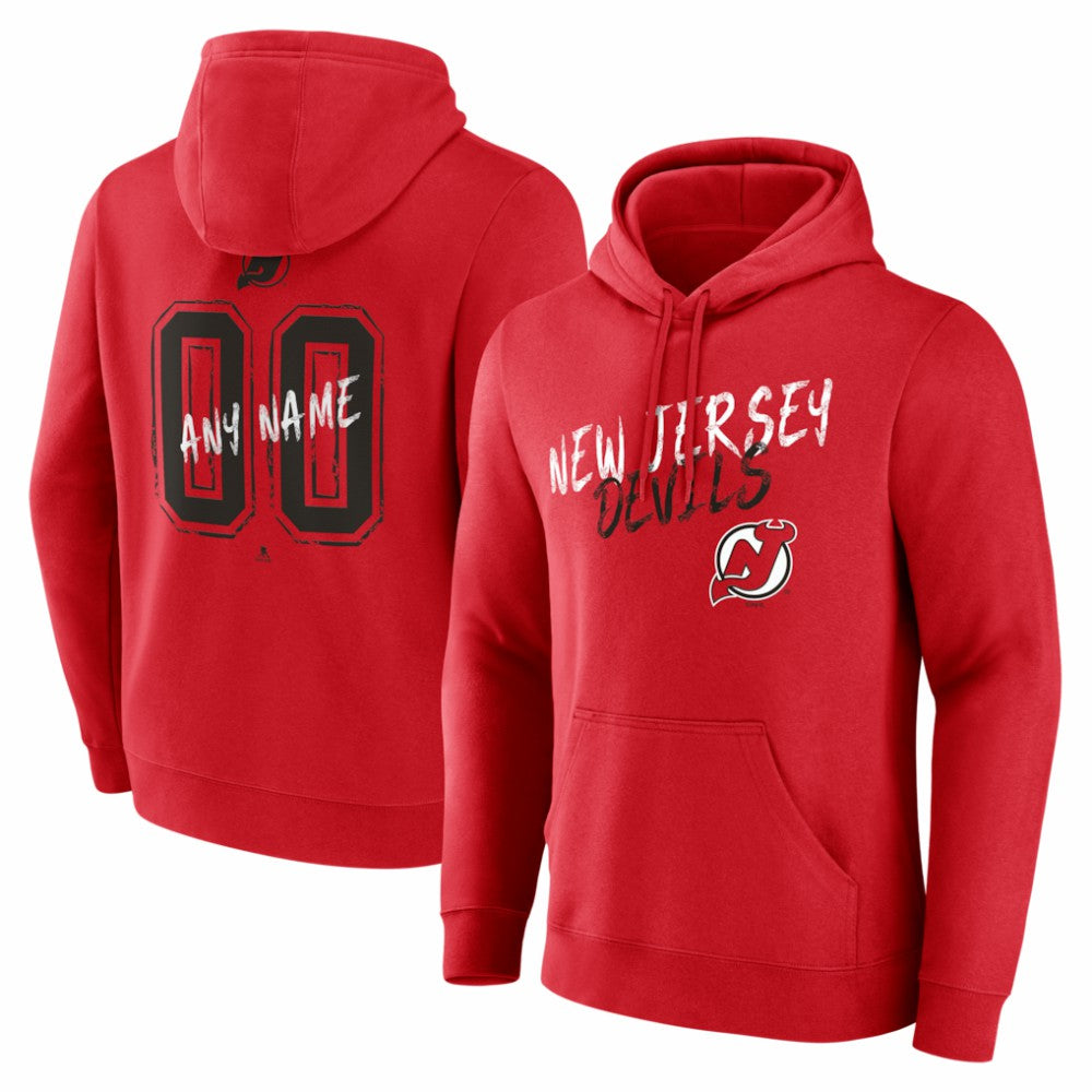 New Jersey Devils - Hustle Personalized Name & Number Hoodie Red