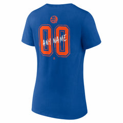 New York Islanders - Women's Hustle Personalized Name & Number V-Neck T-Shirt Royal