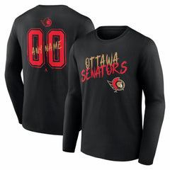 Ottawa Senators - Hustle Personalized Name & Number Long Sleeve T-Shirt Black