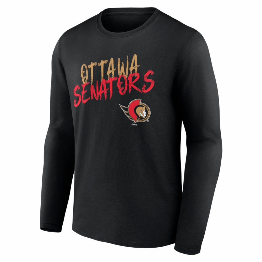 Ottawa Senators - Hustle Personalized Name & Number Long Sleeve T-Shirt Black