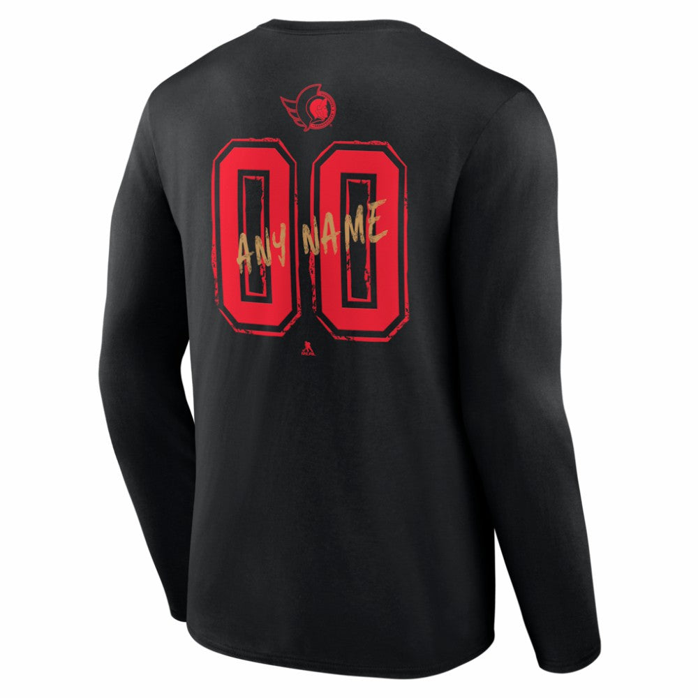 Ottawa Senators - Hustle Personalized Name & Number Long Sleeve T-Shirt Black