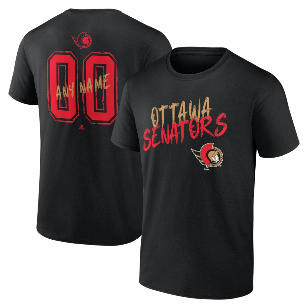Ottawa Senators - Hustle Personalized Name & Number T-Shirt Black