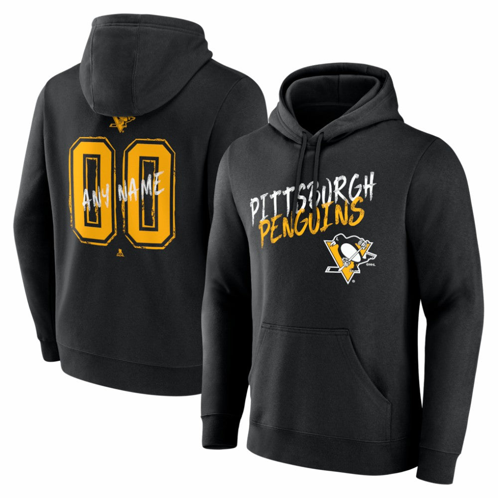 Pittsburgh Penguins Hustle Personalized Name & Number Hoodie Black