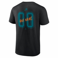 San Jose Sharks - Big & Tall Hustle Personalized Name & Number T-Shirt Black