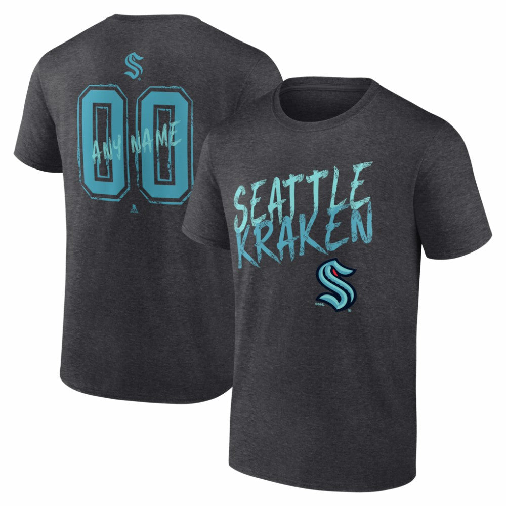 Seattle Kraken Hustle Personalized Name & Number T-Shirt Charcoal