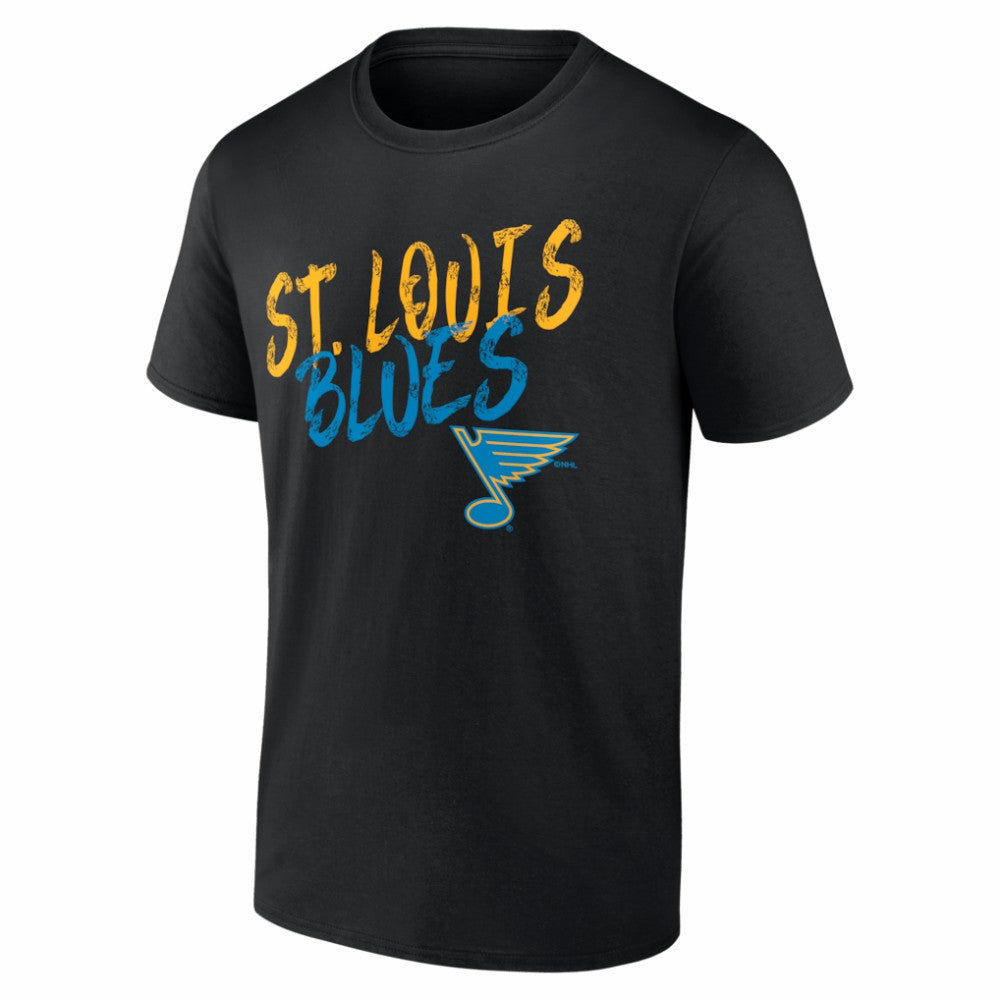 St. Louis Blues - Big & Tall Hustle Personalized Name & Number T-Shirt Black