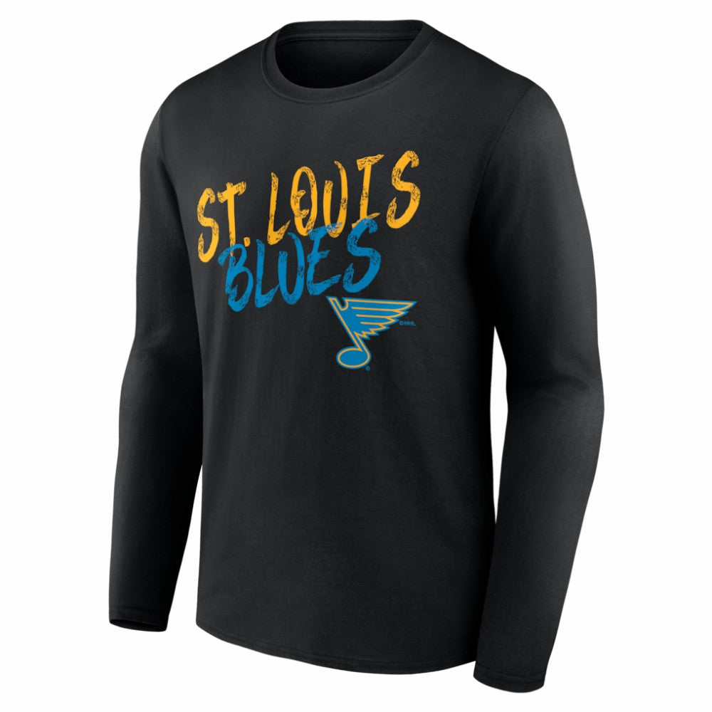 St. Louis Blues - Hustle Personalized Name & Number Long Sleeve T-Shirt Black
