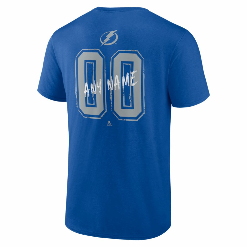 Tampa Bay Lightning - Big & Tall Hustle Personalized Name & Number T-Shirt Blue