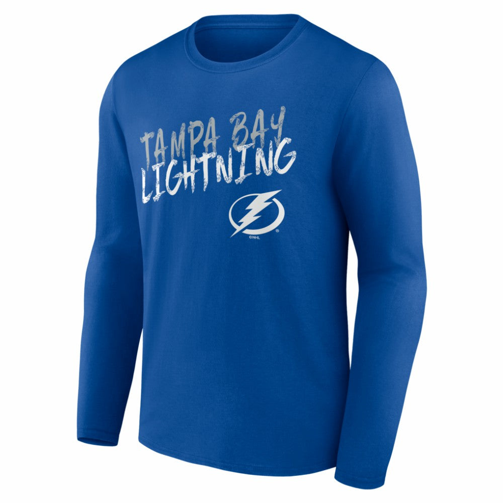 Tampa Bay Lightning - Hustle Personalized Name & Number Long Sleeve T-Shirt Blue