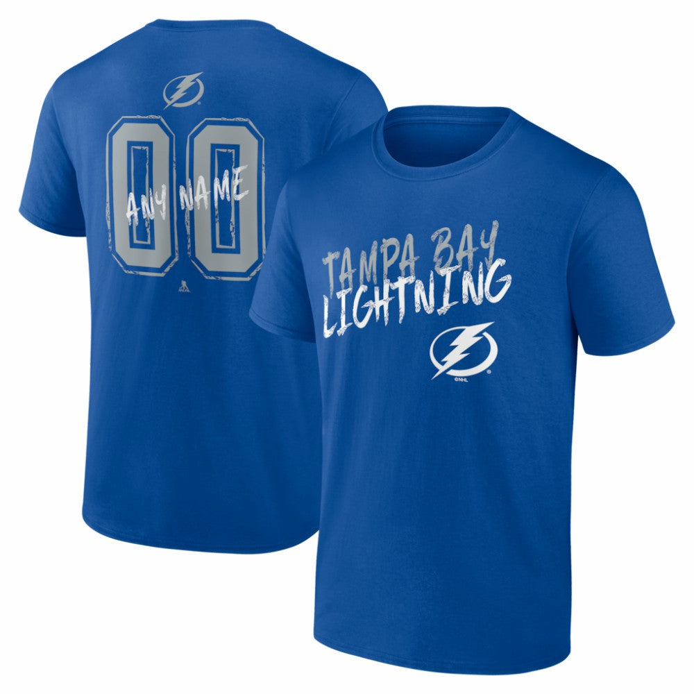 Tampa Bay Lightning - Hustle Personalized Name & Number T-Shirt Blue