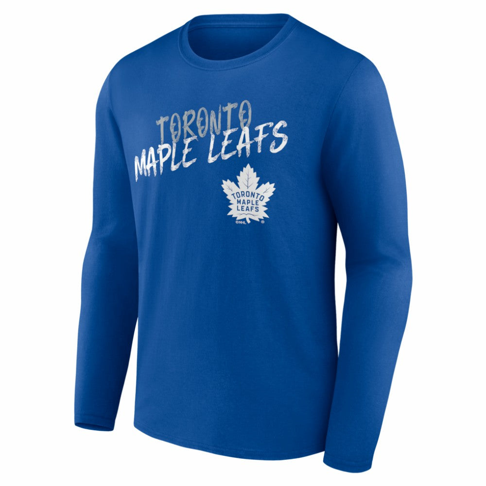 Toronto Maple Leafs - Hustle Personalized Name & Number Long Sleeve T-Shirt Blue