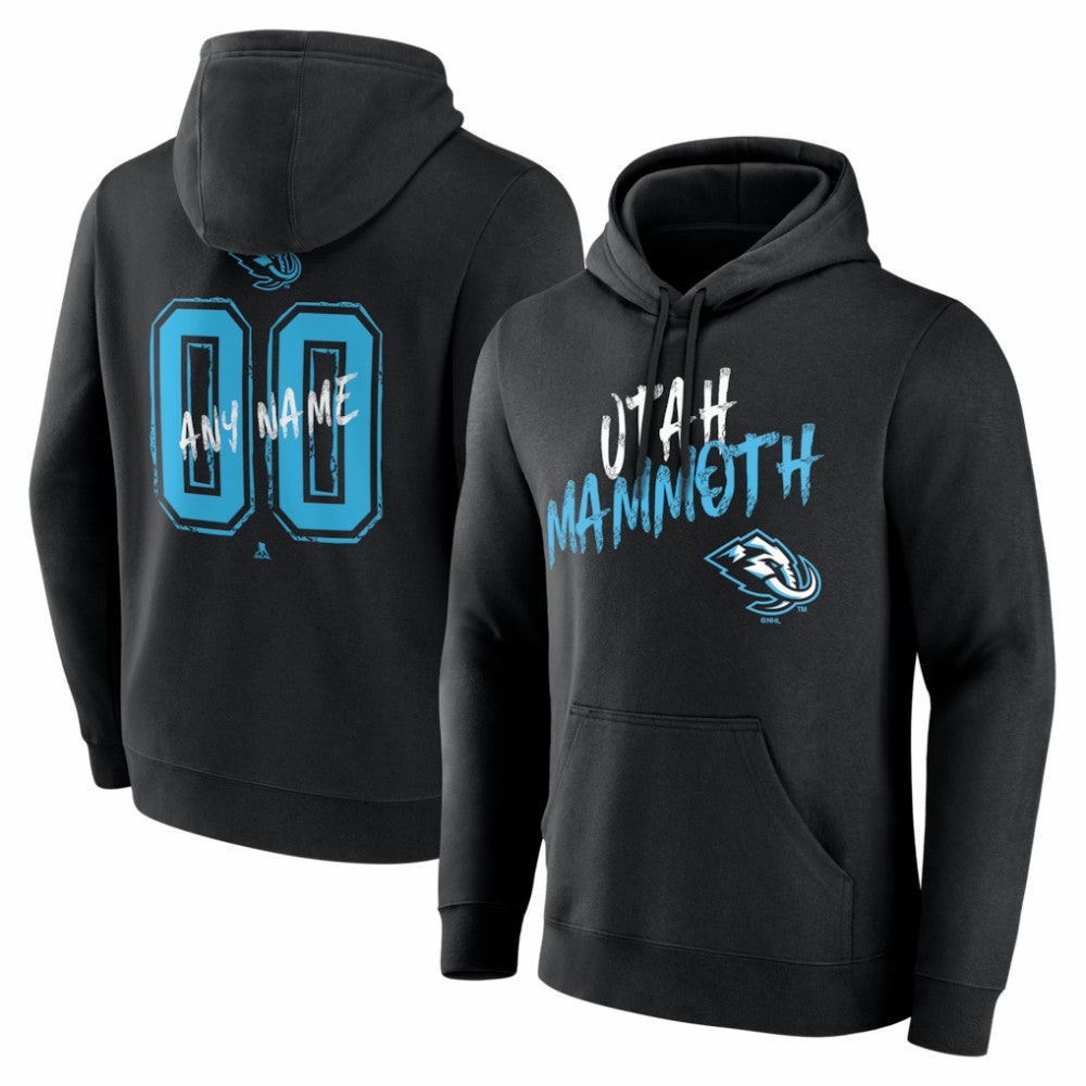Utah Mammoth - Hustle Personalized Name & Number Hoodie Black
