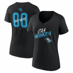 Utah Mammoth - Women's Hustle Personalized Name & Number V-Neck T-Shirt Black