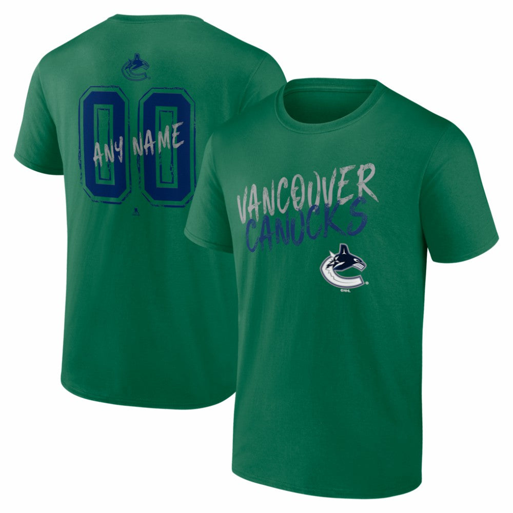 Vancouver Canucks - Hustle Personalized Name & Number T-Shirt Green