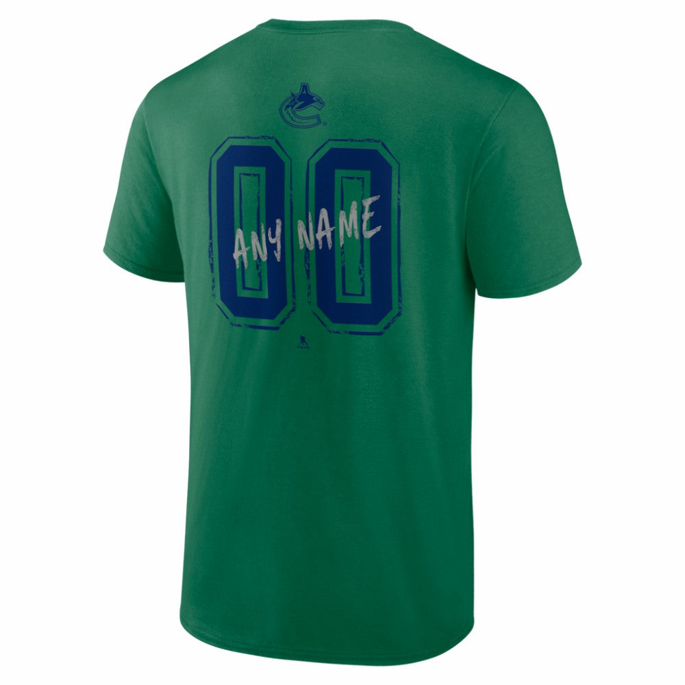 Vancouver Canucks - Hustle Personalized Name & Number T-Shirt Green