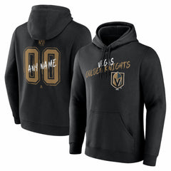 Vegas Golden Knights Big & Tall Hustle Personalized Name & Number Hoodie Black