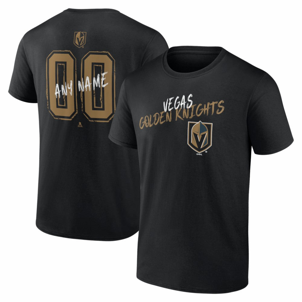 Vegas Golden Knights Big & Tall Hustle Personalized Name & Number T-Shirt Black