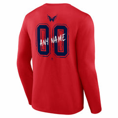 Washington Capitals Hustle Personalized Name & Number Long Sleeve T-Shirt Red