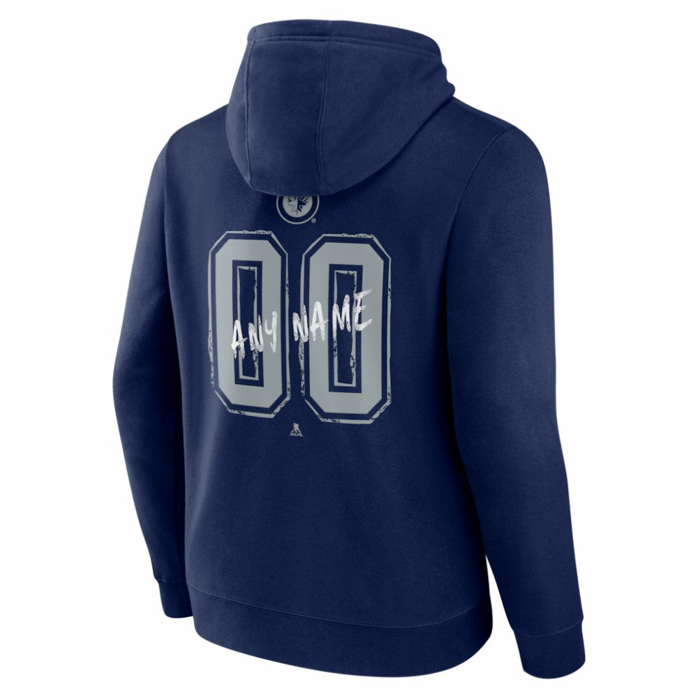 Winnipeg Jets - Big & Tall Hustle Personalized Name & Number Hoodie Navy
