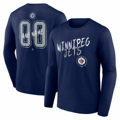 Winnipeg Jets - Hustle Personalized Name & Number Long Sleeve T-Shirt Navy