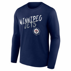 Winnipeg Jets - Hustle Personalized Name & Number Long Sleeve T-Shirt Navy