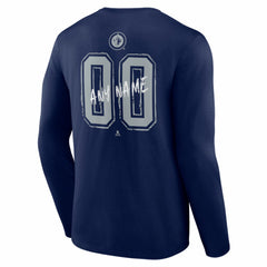 Winnipeg Jets - Hustle Personalized Name & Number Long Sleeve T-Shirt Navy