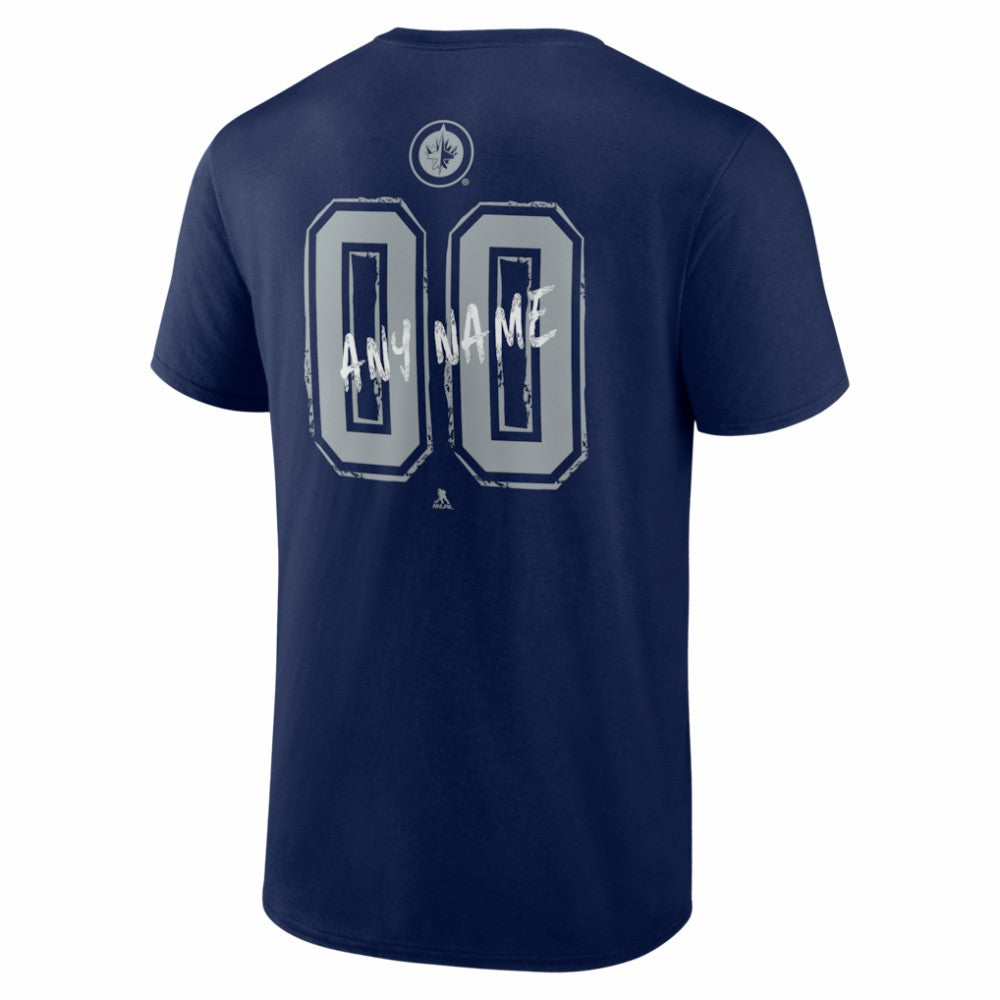 Winnipeg Jets - Hustle Personalized Name & Number T-Shirt Navy