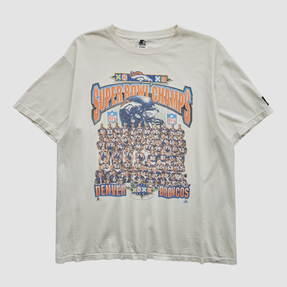 Denver Broncos Starter 1998 T-shirt White Vintage - Fanatics