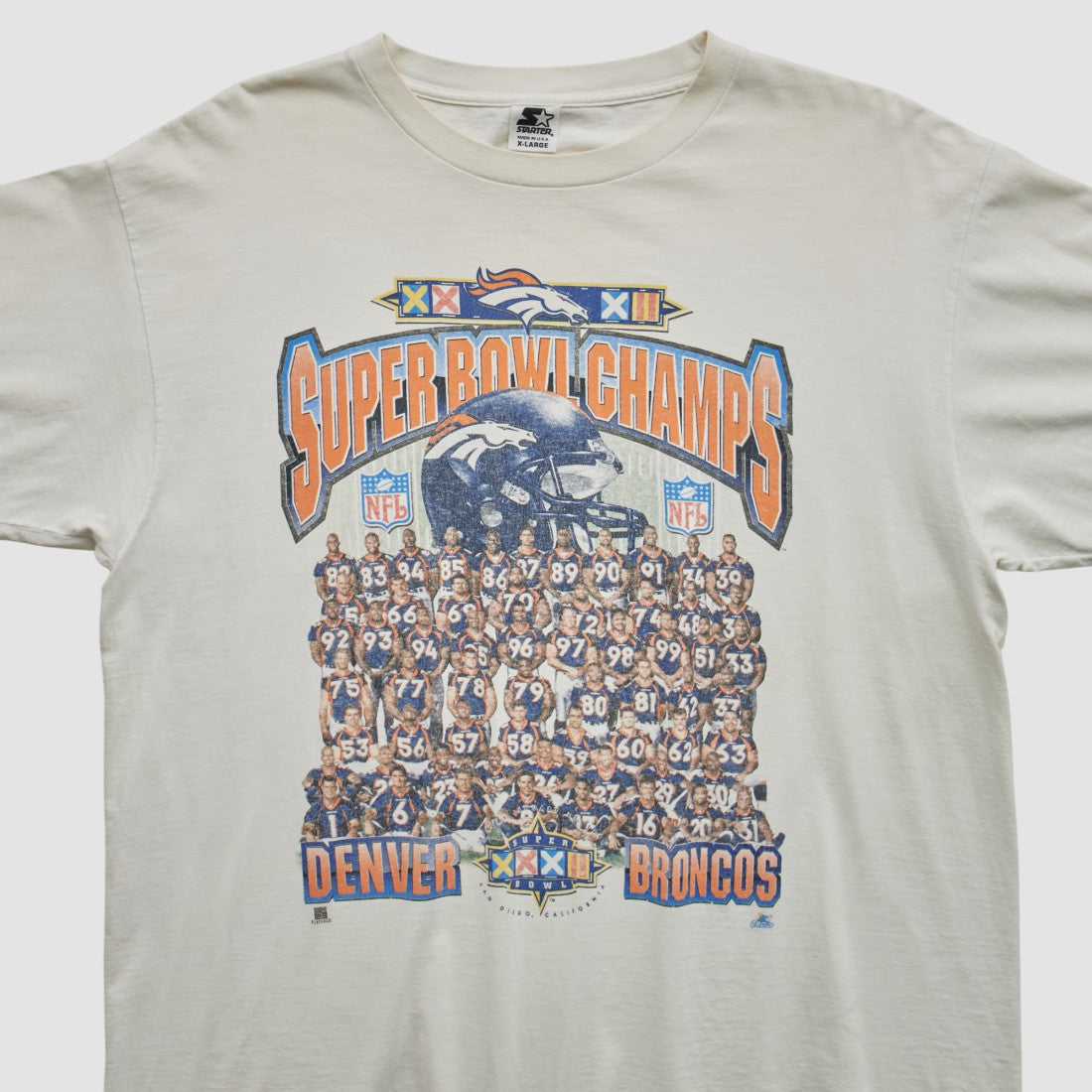 Denver Broncos Starter 1998 T-shirt White Vintage - Fanatics