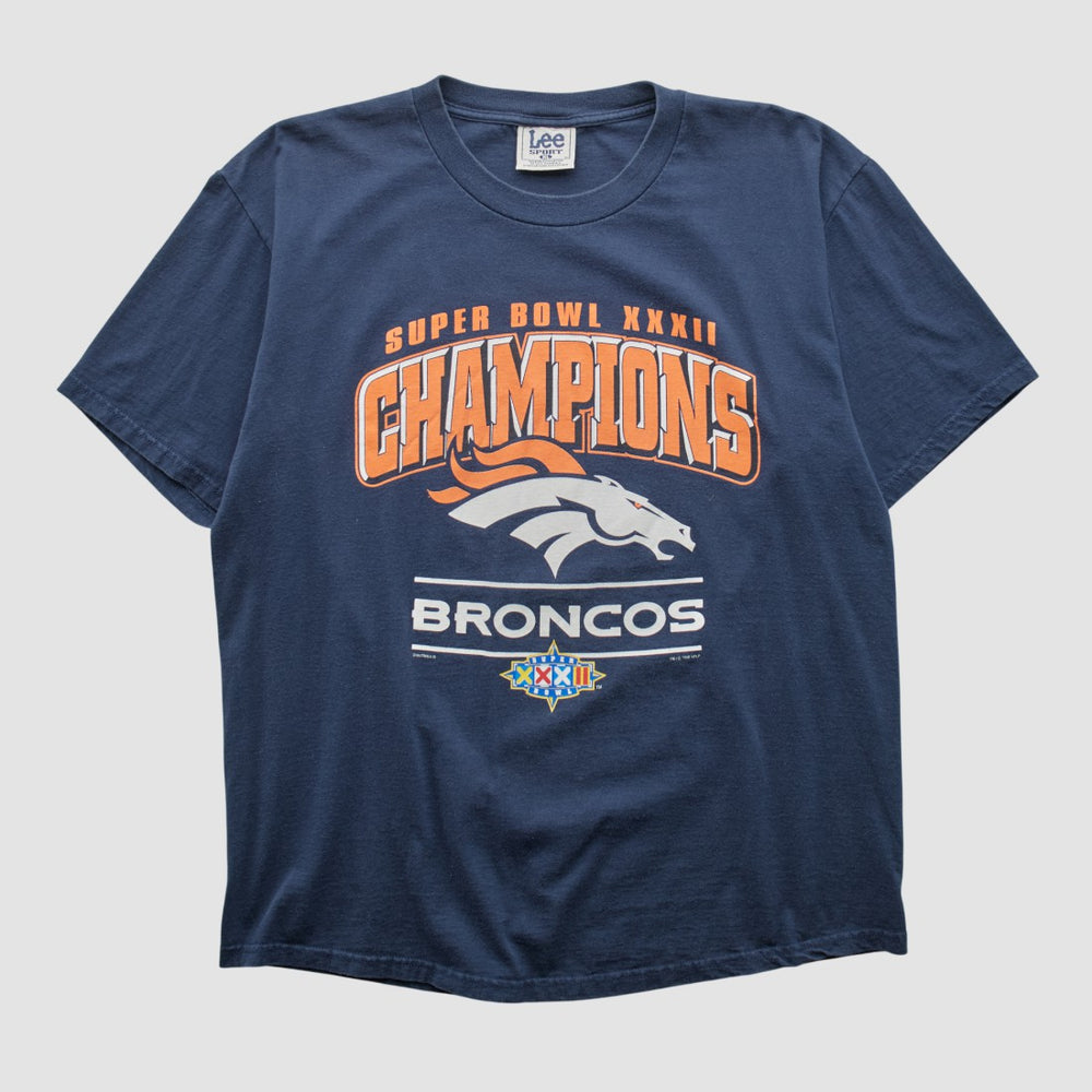 Denver Broncos Lee Sport 1998 T-shirt Navy Vintage - Fanatics