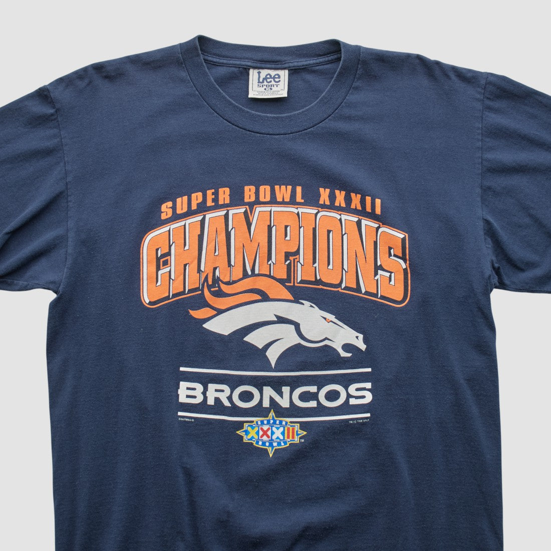 Denver Broncos Lee Sport 1998 T-shirt Navy Vintage - Fanatics