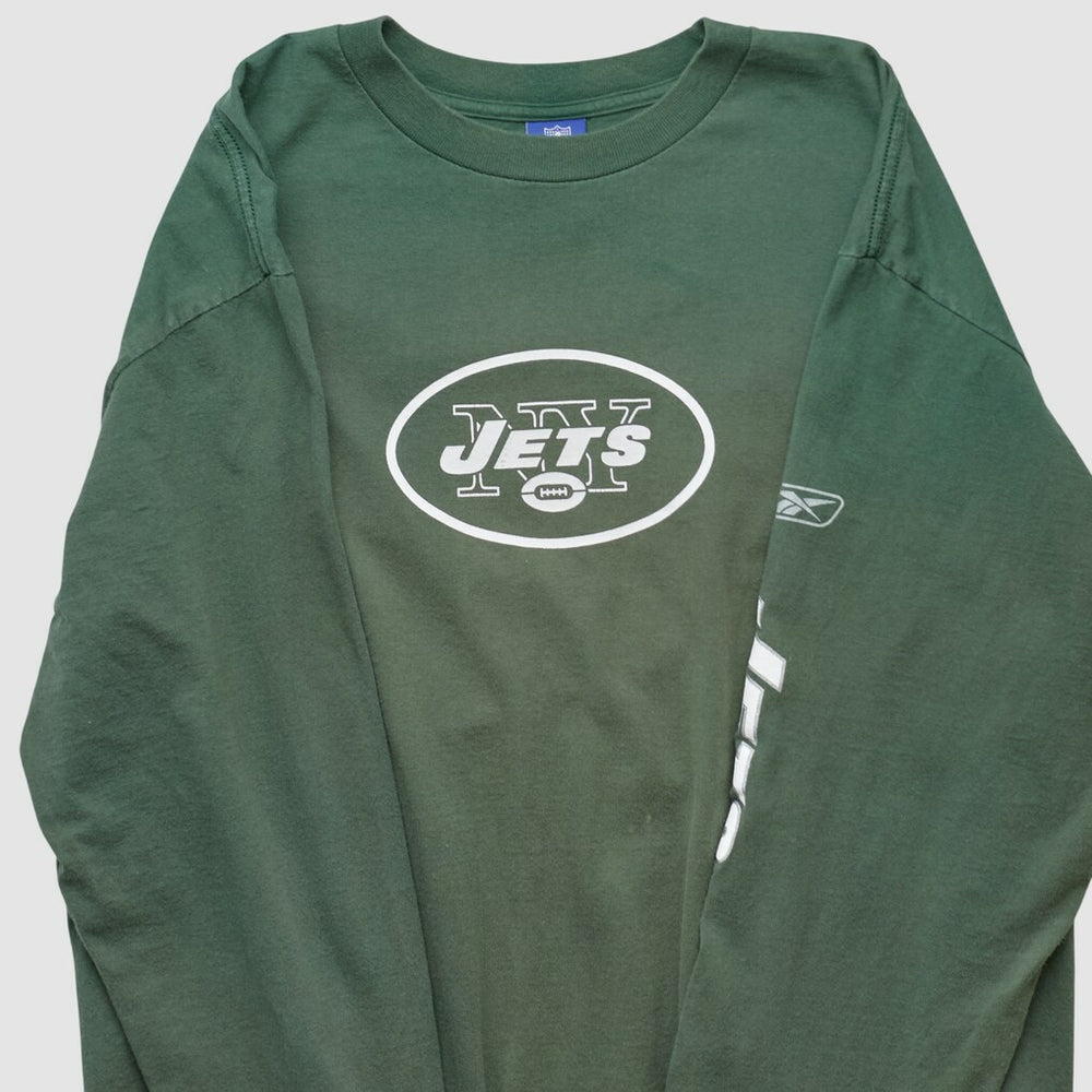 New York Jets Reebok 2000s Long Sleeve T-shirt Green Vintage - Fanatics