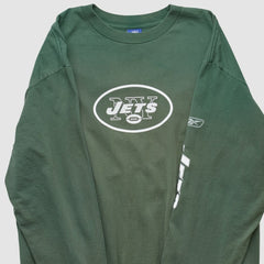 New York Jets Reebok 2000s Long Sleeve T-shirt Green Vintage - Fanatics