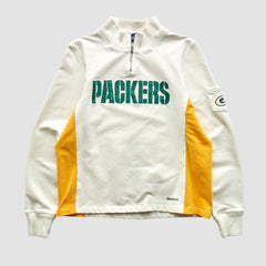 Green Bay Packers Reebok 2000s 1/4 Zip Sweatshirt White Vintage - Fanatics