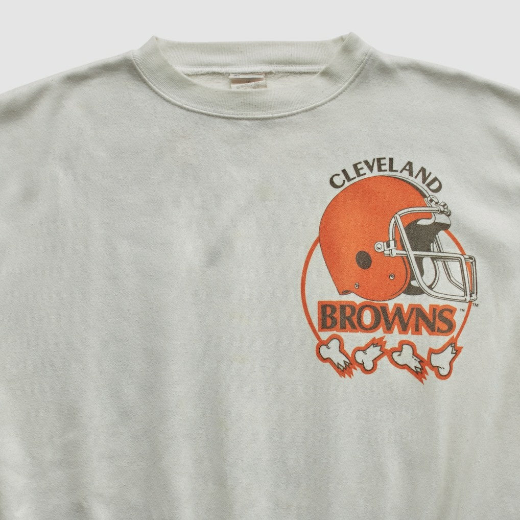 Cleveland Browns Chalk Line 90s Pullover Sweatshirt White Vintage - Fanatics