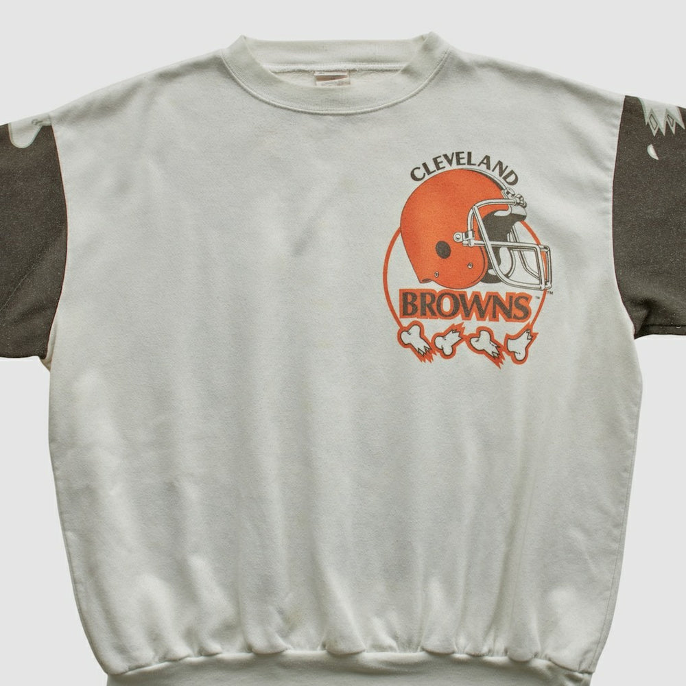 Cleveland Browns Chalk Line 90s Pullover Sweatshirt White Vintage - Fanatics