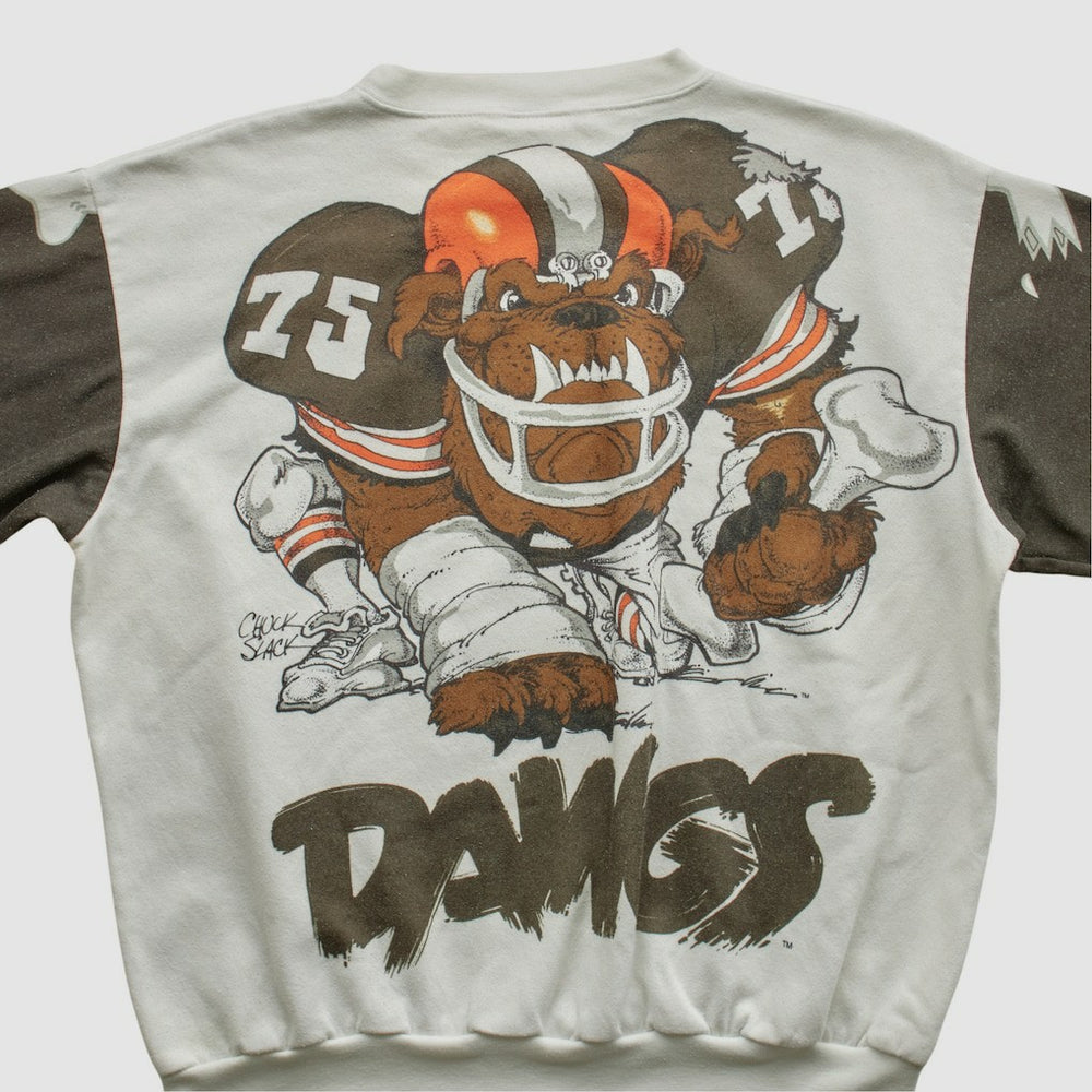Cleveland Browns Chalk Line 90s Pullover Sweatshirt White Vintage - Fanatics