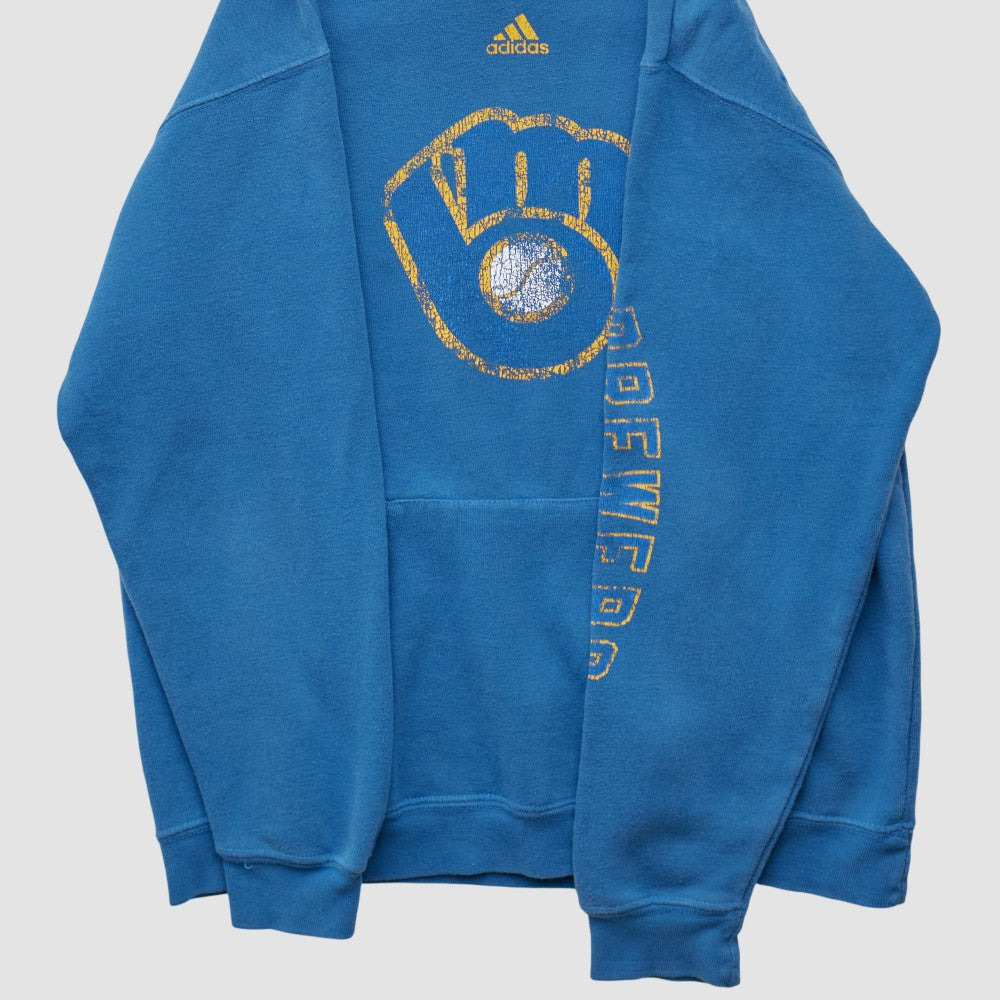 Milwaukee Brewers Adidas 2010s Hooded Pullover Sweatshirt On Sale