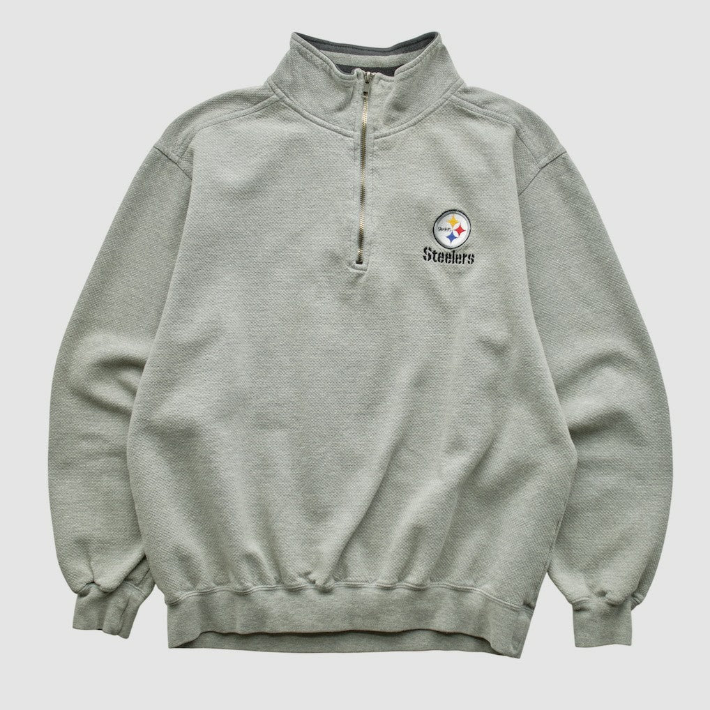 Pittsburgh Steelers Lee Sport 90s 1/4 Zip Sweatshirt Heather Gray Vintage - Fanatics