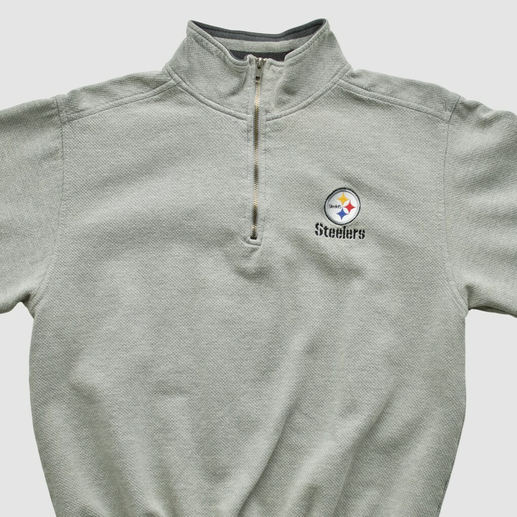Pittsburgh Steelers Lee Sport 90s 1/4 Zip Sweatshirt Heather Gray Vintage - Fanatics