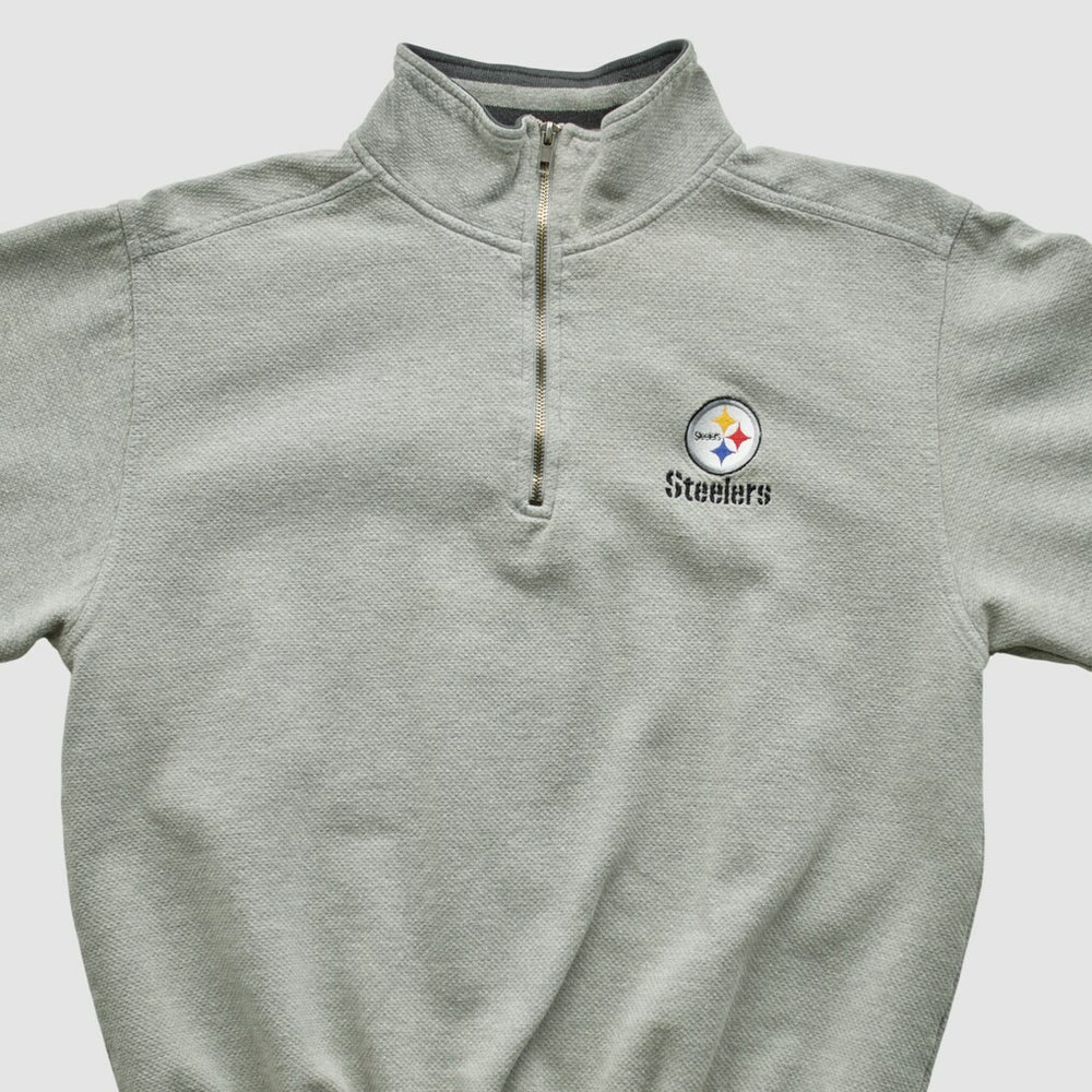 Pittsburgh Steelers Lee Sport 90s 1/4 Zip Sweatshirt Heather Gray Vintage - Fanatics
