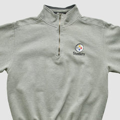 Pittsburgh Steelers Lee Sport 90s 1/4 Zip Sweatshirt Heather Gray Vintage - Fanatics
