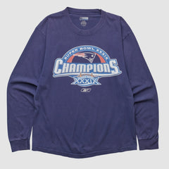 New England Patriots Reebok 2005 Long Sleeve T-shirt Navy Vintage - Fanatics
