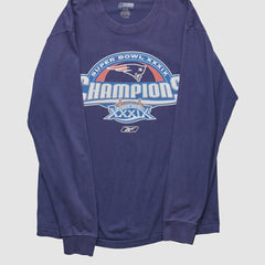New England Patriots Reebok 2005 Long Sleeve T-shirt Navy Vintage - Fanatics