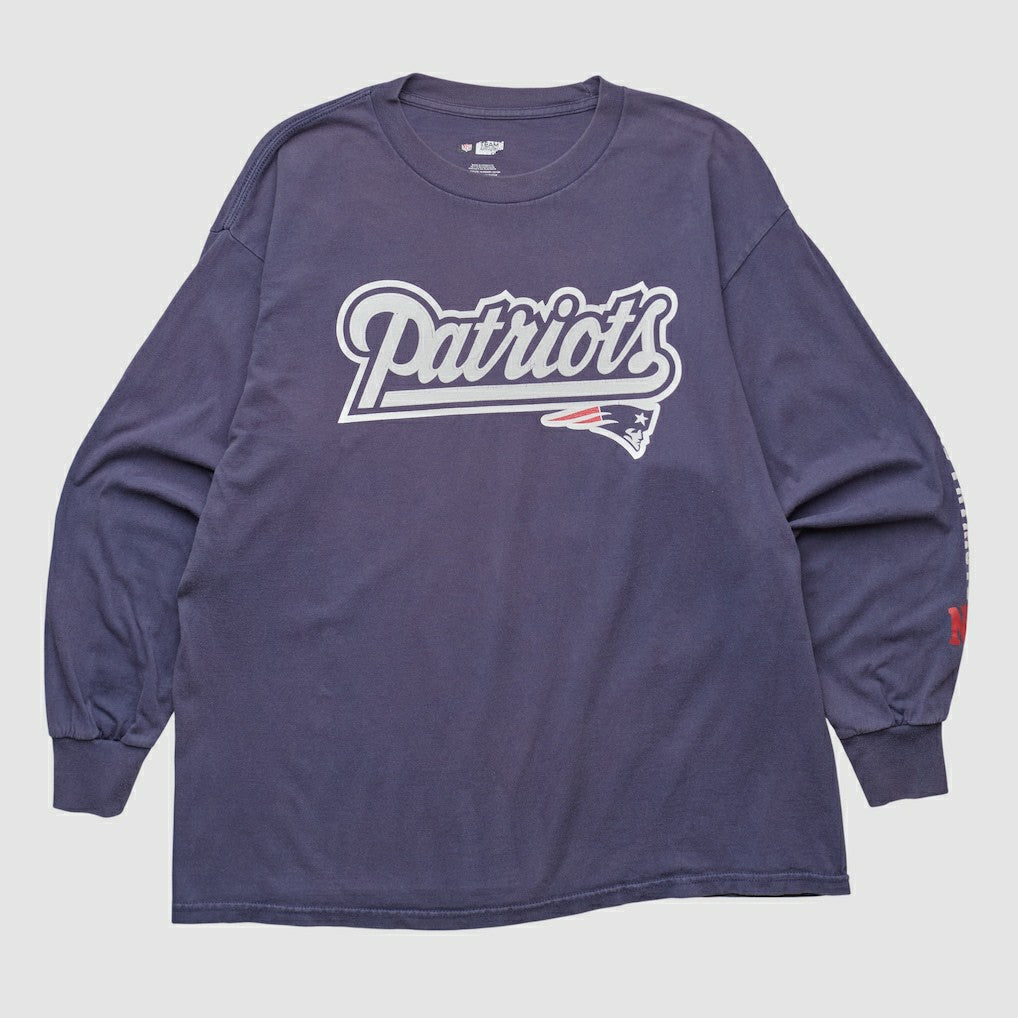 New England Patriots NFL 2000s Long Sleeve T-shirt Navy Vintage - Fanatics